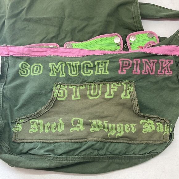Vintage Victoria's Secret PINK Oversized Travel Duffle Tote Messenger Bag - Picture 2 of 7